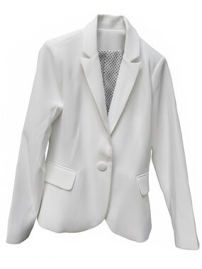 White Women's Tailored Blazer Jacket - Unbranded